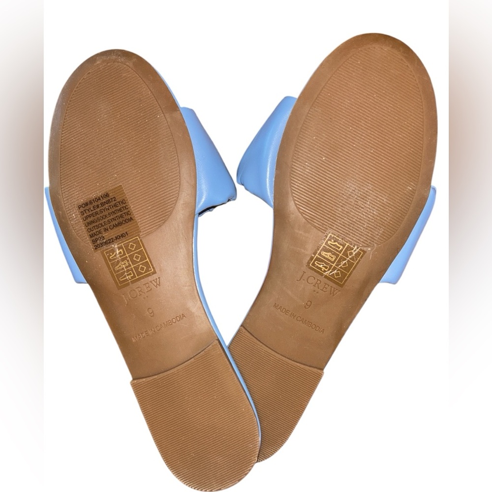J. Crew Blue Slide Sandals with Ruched Strap - Picture 4 of 4